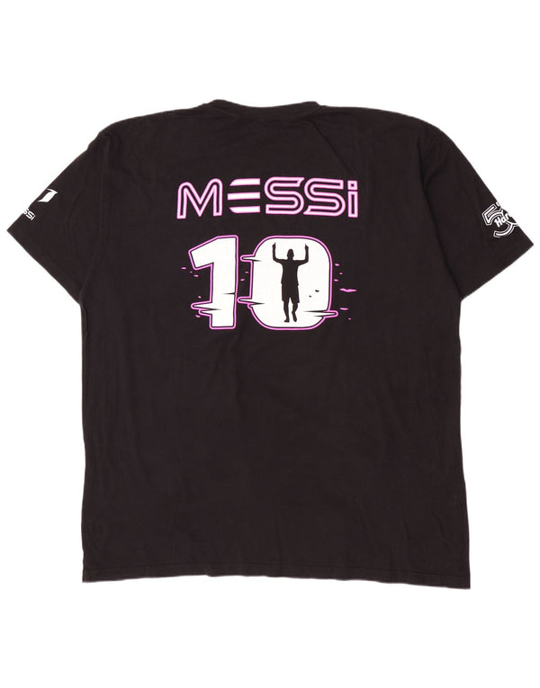 Мужская футболка с рисунком Hard Rock Cafe MESSI, черный хлопок, 2XL