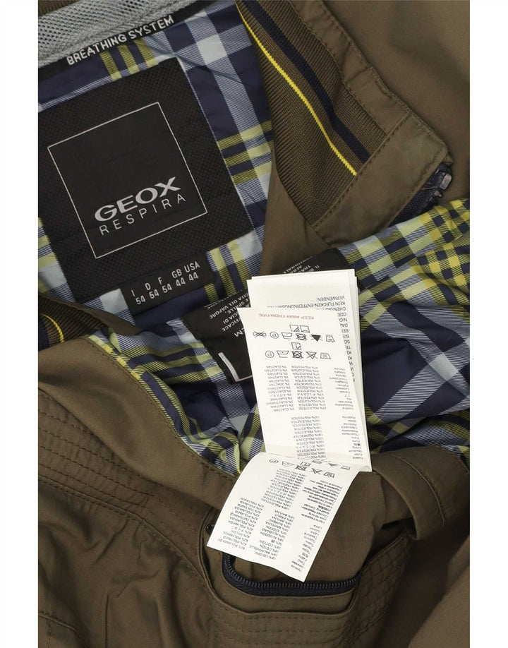 Мужская куртка-бомбер Geox UK 44 2XL Хаки в клетку, полиэстер