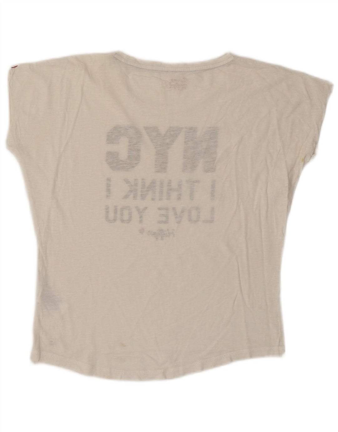 TOMMY HILFIGER Женская футболка оверсайз с рисунком Top UK 10, маленький белый