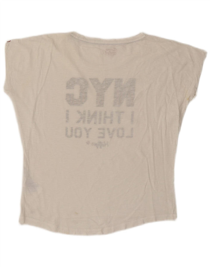 TOMMY HILFIGER Женская футболка оверсайз с рисунком Top UK 10, маленький белый