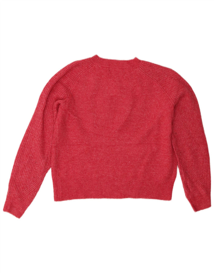 MARKS & SPENCER Womens Oversized Crew Neck Jumper Sweater UK 10 Small Pink