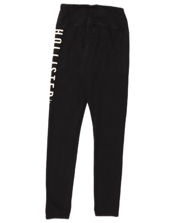Женские леггинсы с рисунком Hollister UK 8, маленькие черные хлопковые