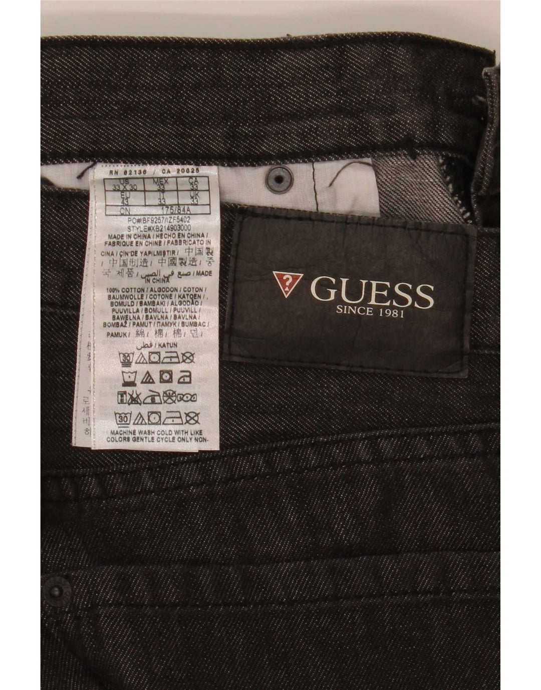 Мужские прямые джинсы Guess W33 L30 серые, хлопок