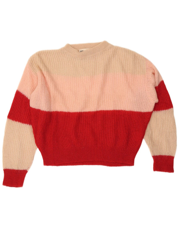 Винтажный женский джемпер с вырезом «лодочка», Великобритания, 20, 2XL, с белыми цветными блоками