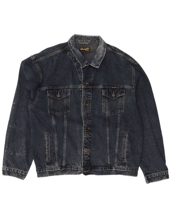 Мужская джинсовая куртка Wrangler UK 46 3XL Темно-синяя хлопковая классика