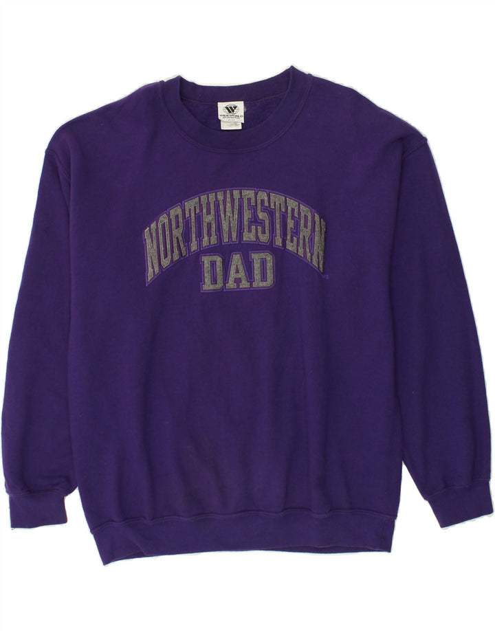 VINTAGE Mens Graphic Sweatshirt Jumper Large Purple Cotton Vintage Vintage and Second-Hand Vintage from Messina Hembry 