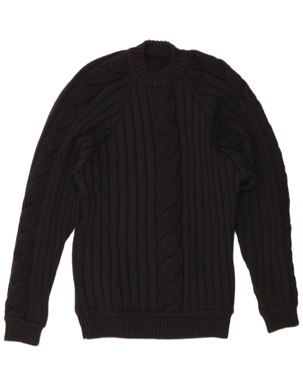 ВИНТАЖНЫЙ женский джемпер с круглым вырезом, Великобритания 20 2XL, черный