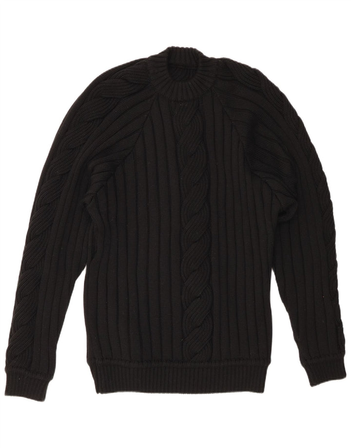 ВИНТАЖНЫЙ женский джемпер с круглым вырезом, Великобритания 20 2XL, черный