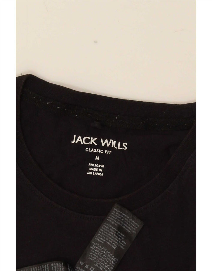 Мужская футболка с графическим рисунком Jack Wills классического кроя, средний черный хлопковый топ