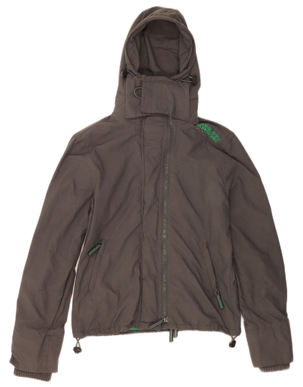 Женская ветровка с капюшоном Superdry UK 10, маленький серый нейлон