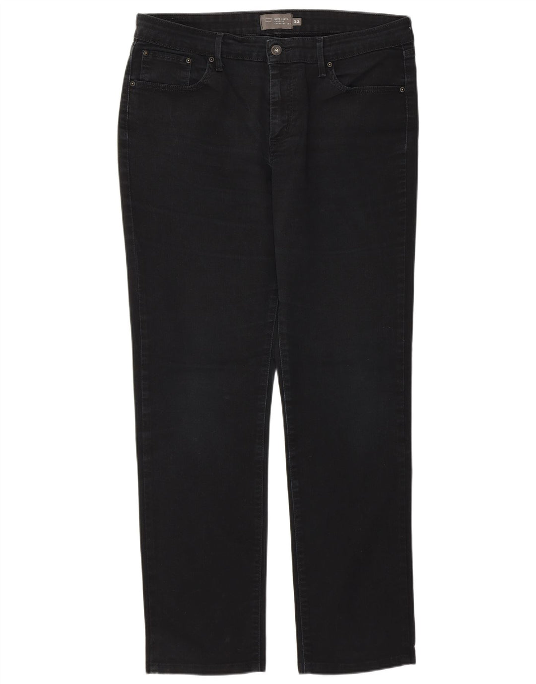 Женские прямые джинсы Levi's Demi Curve классического кроя W33 L30, черный хлопок