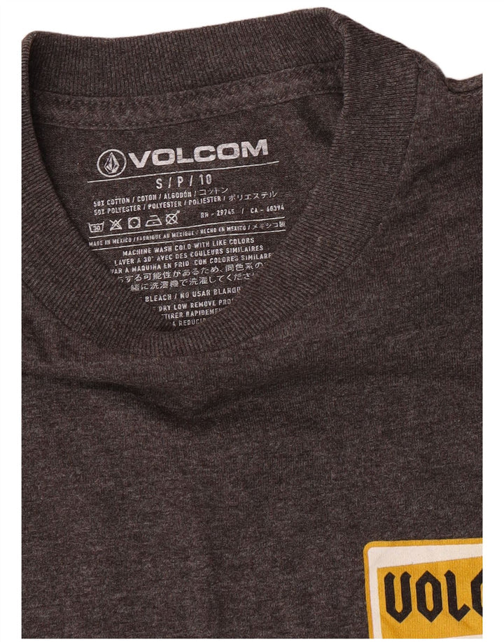 Volcom Мужская футболка с рисунком с длинным рукавом, маленький серый хлопок