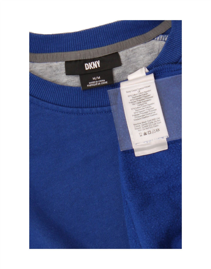 DKNY Mens Graphic Sweatshirt Jumper Medium Blue Cotton Vintage Dkny and Second-Hand Dkny from Messina Hembry 
