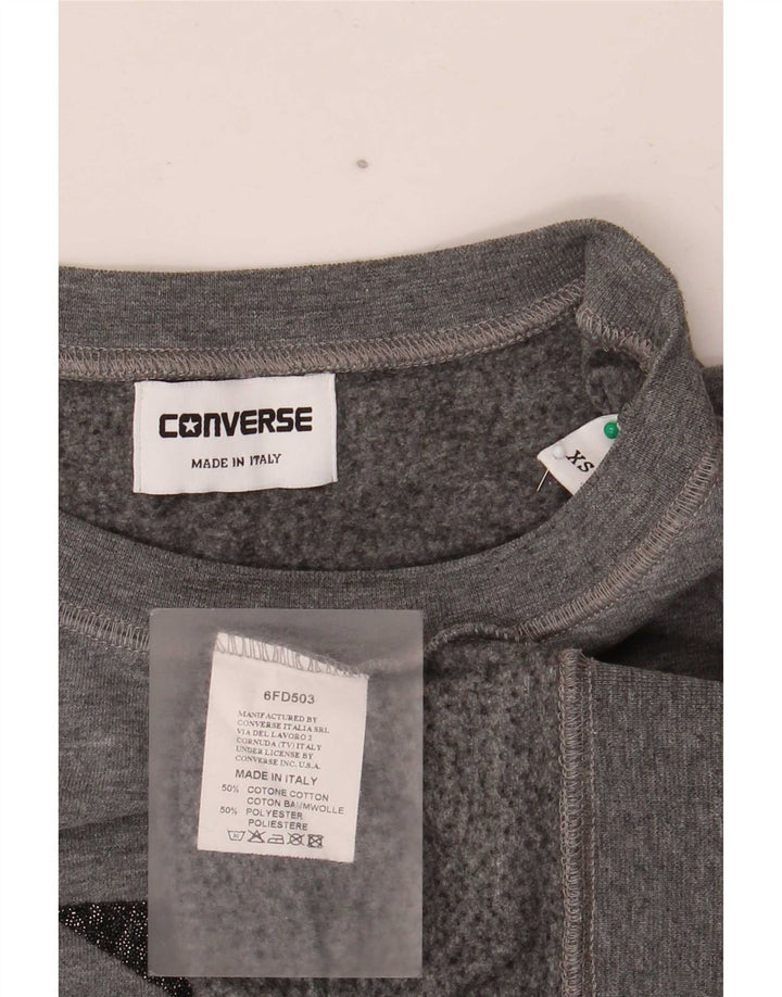 Женский джемпер оверсайз с рисунком Converse UK 6 XS, серый в крапинку