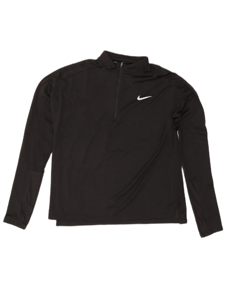 Женский пуловер с воротником на молнии NIKE Dri Fit UK 14, средний черный