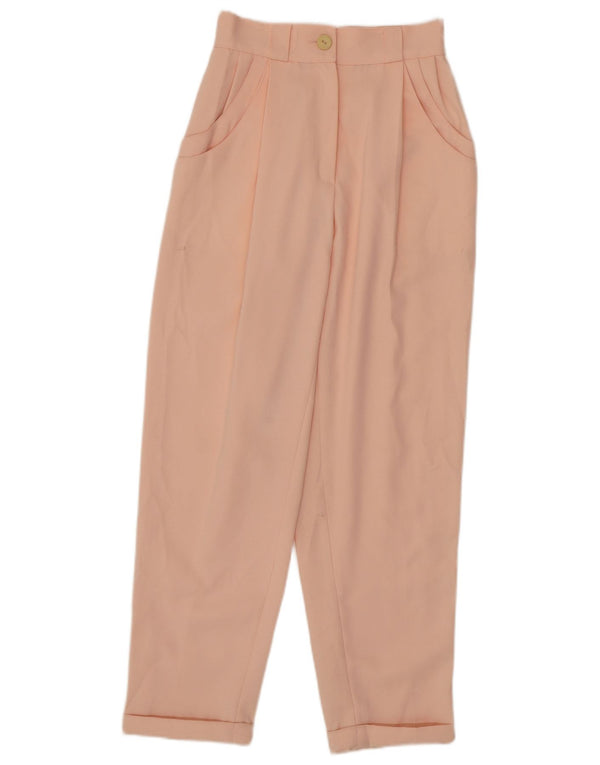 ВИНТАЖНЫЕ женские зауженные повседневные брюки с высокой талией, маленькие W26 L29, розовые