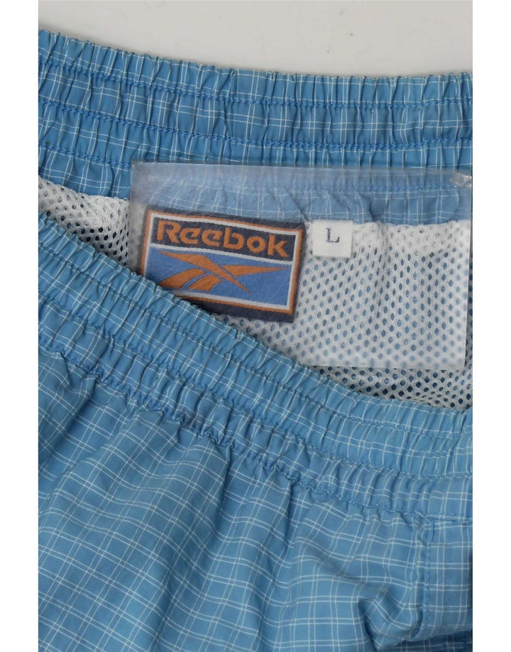 Мужские спортивные шорты Reebok, большие синие в клетку