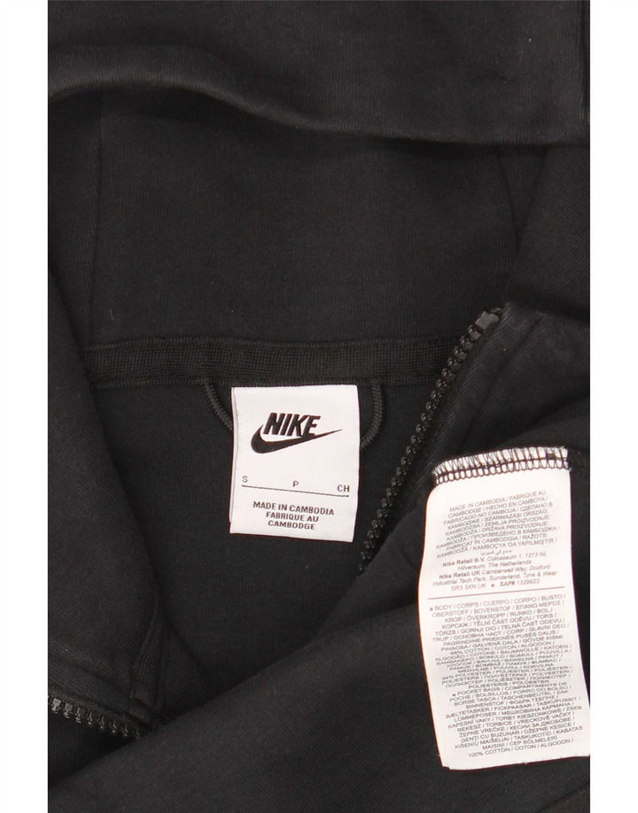 Мужской свитер с капюшоном на молнии Nike, маленький черный, хлопковый