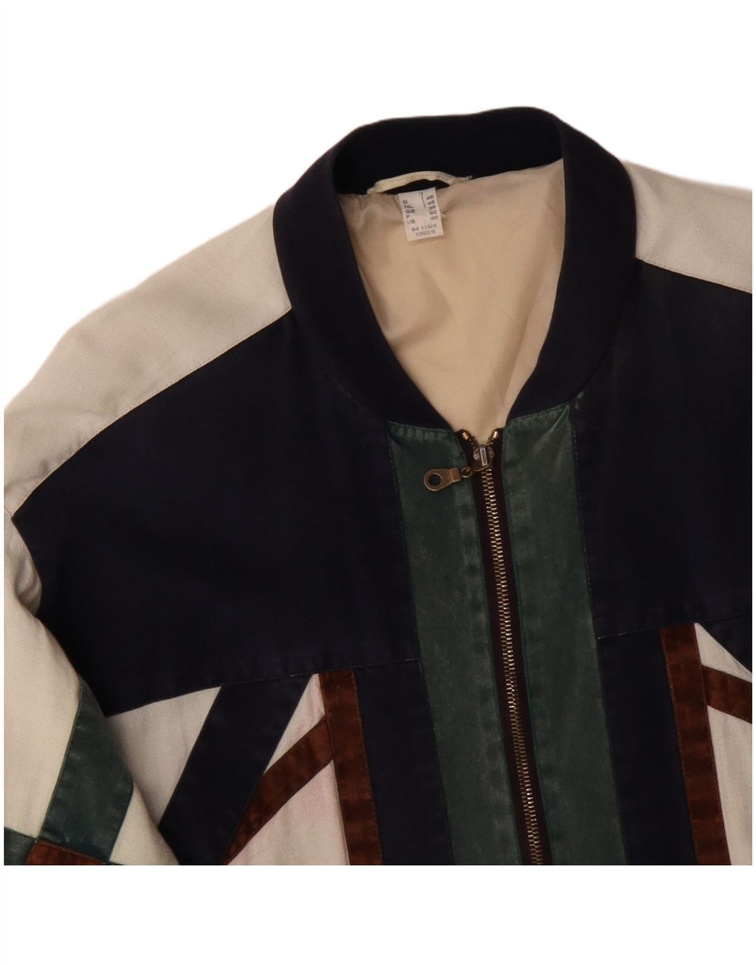 ВИНТАЖНАЯ Мужская куртка-бомбер свободного кроя, Великобритания, 36, маленькая, с белыми цветными блоками