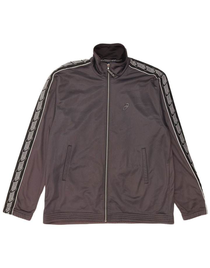 ASICS Mens Graphic Tracksuit Top Jacket XL Grey