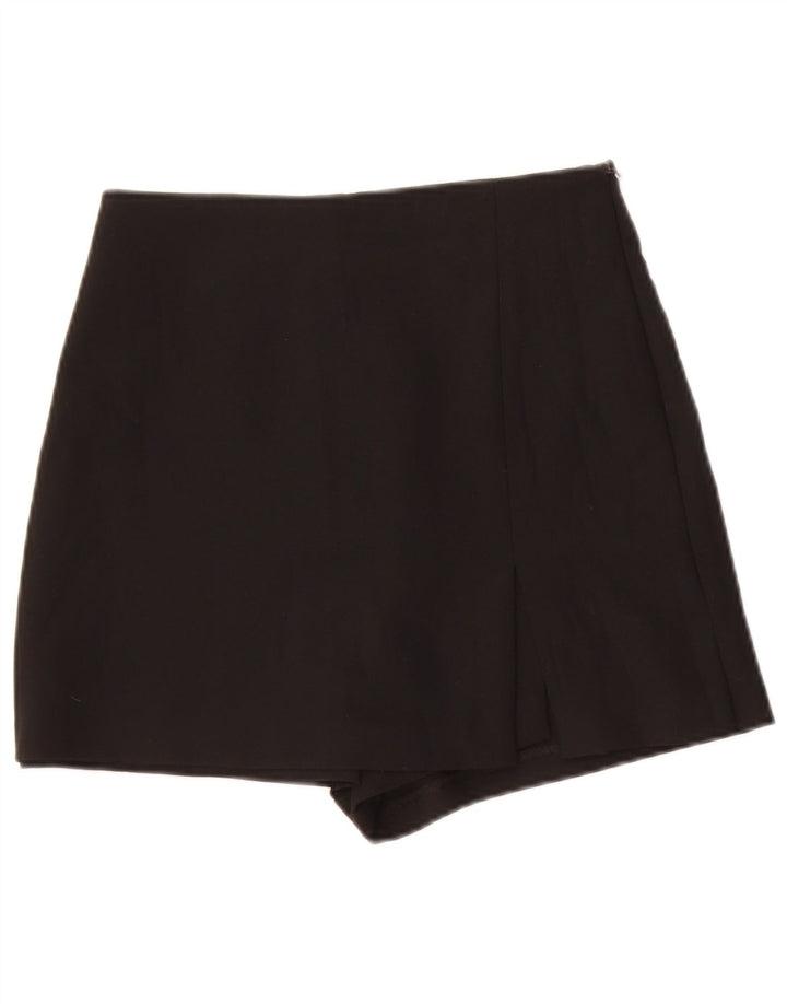 Женские шорты Zara UK 8, маленькие черные из полиэстера