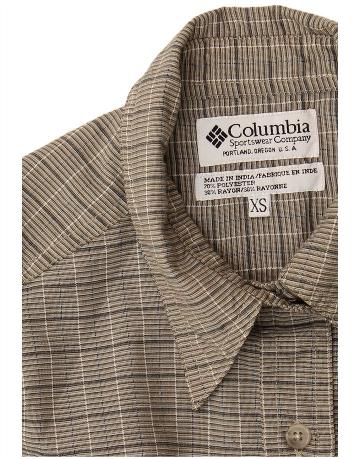 COLUMBIA Womens Sleeveless Shirt XS Grey Check Polyester