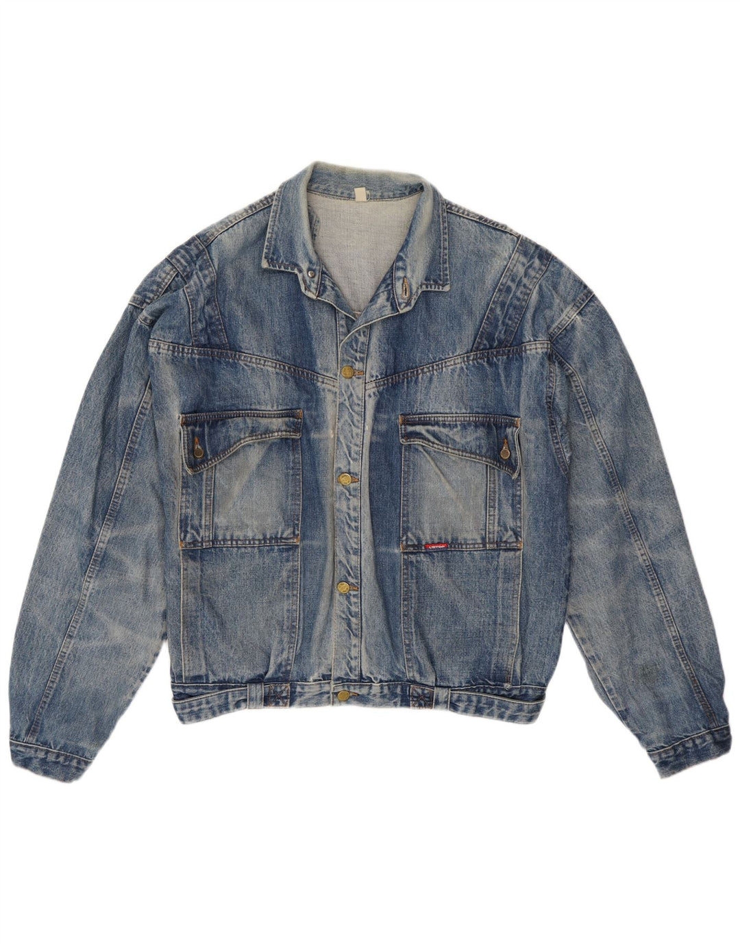 Винтажная мужская джинсовая куртка UK 42 XL, синяя