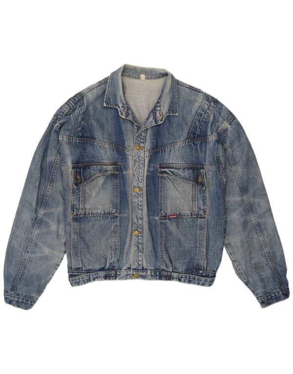 Винтажная мужская джинсовая куртка UK 42 XL, синяя