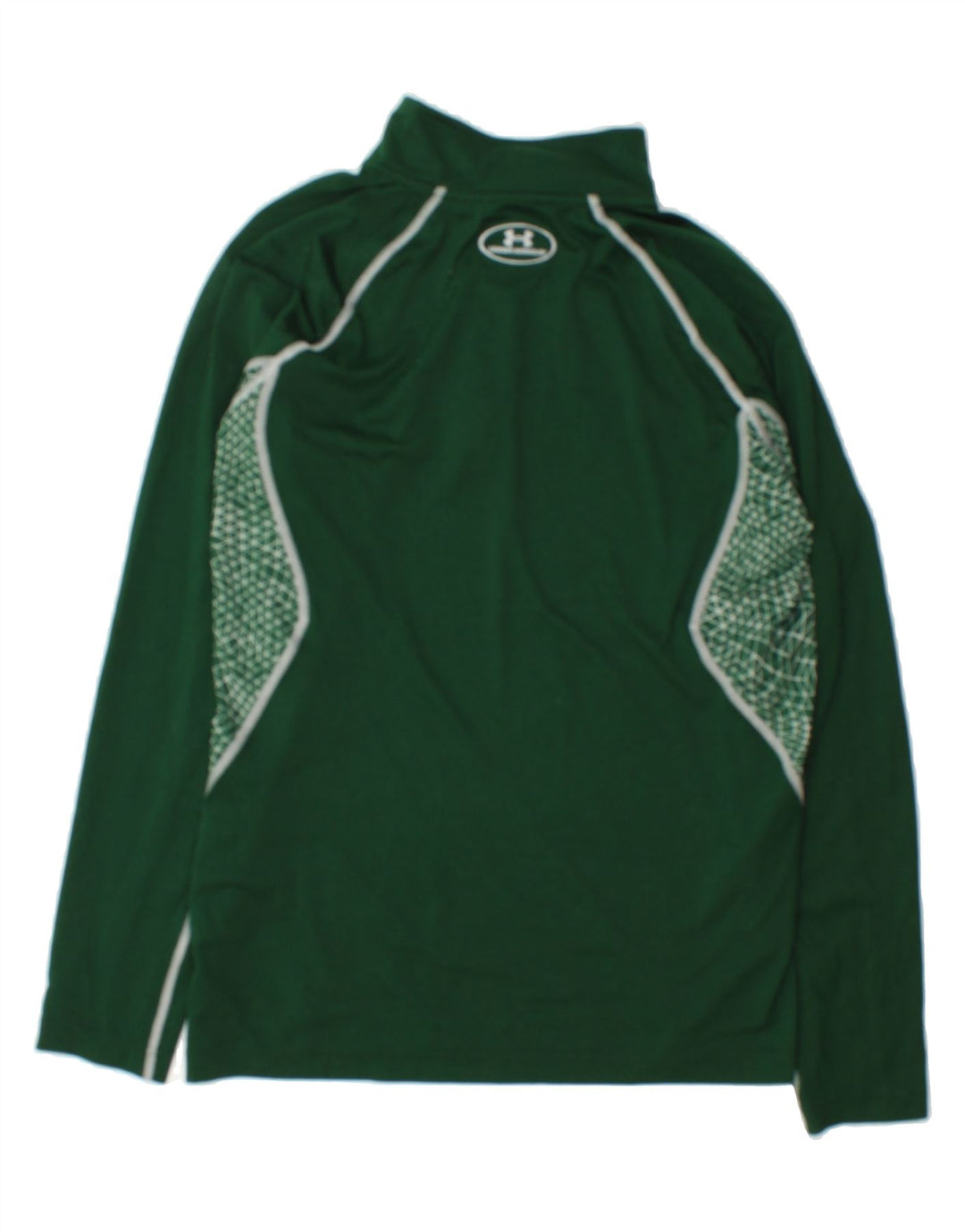 UNDER ARMOUR Mens Zip Neck Sweatshirt Jumper Small Green Colourblock Vintage Under Armour and Second-Hand Under Armour from Messina Hembry 