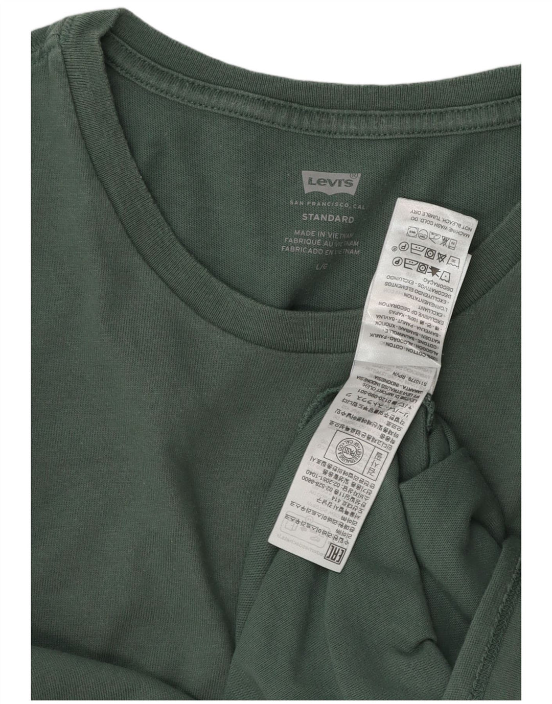Мужская стандартная футболка Levi's, большой зеленый хлопок