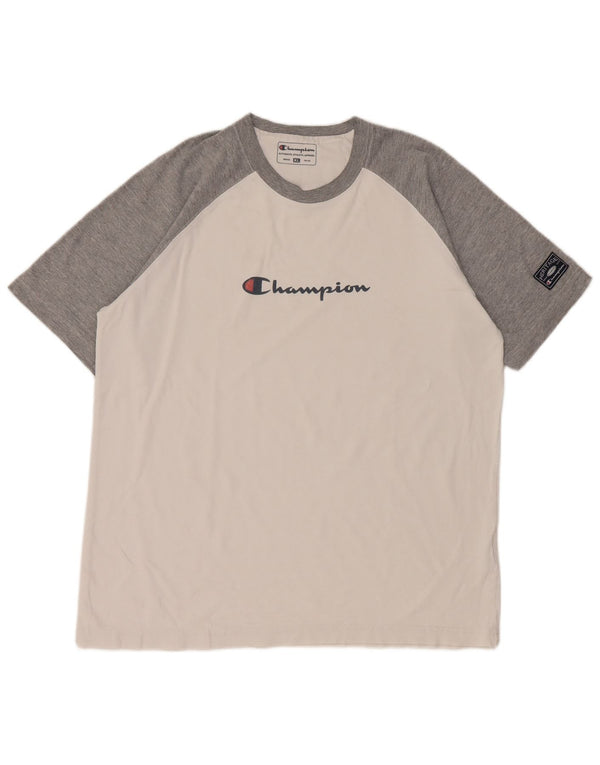 Champion Mens Graphic T-Shirt Top XL White Colourblock