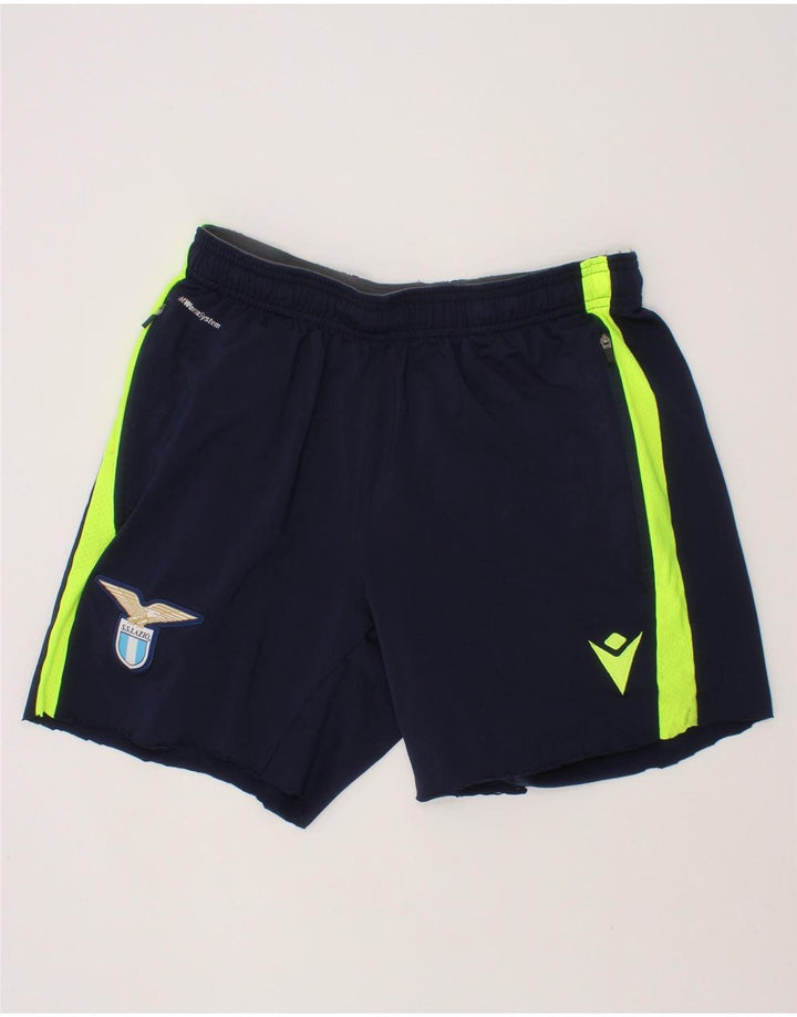 MACRON Boys Graphic Sport Shorts 15-16 Years Medium Navy Blue Colourblock Vintage Macron and Second-Hand Macron from Messina Hembry 