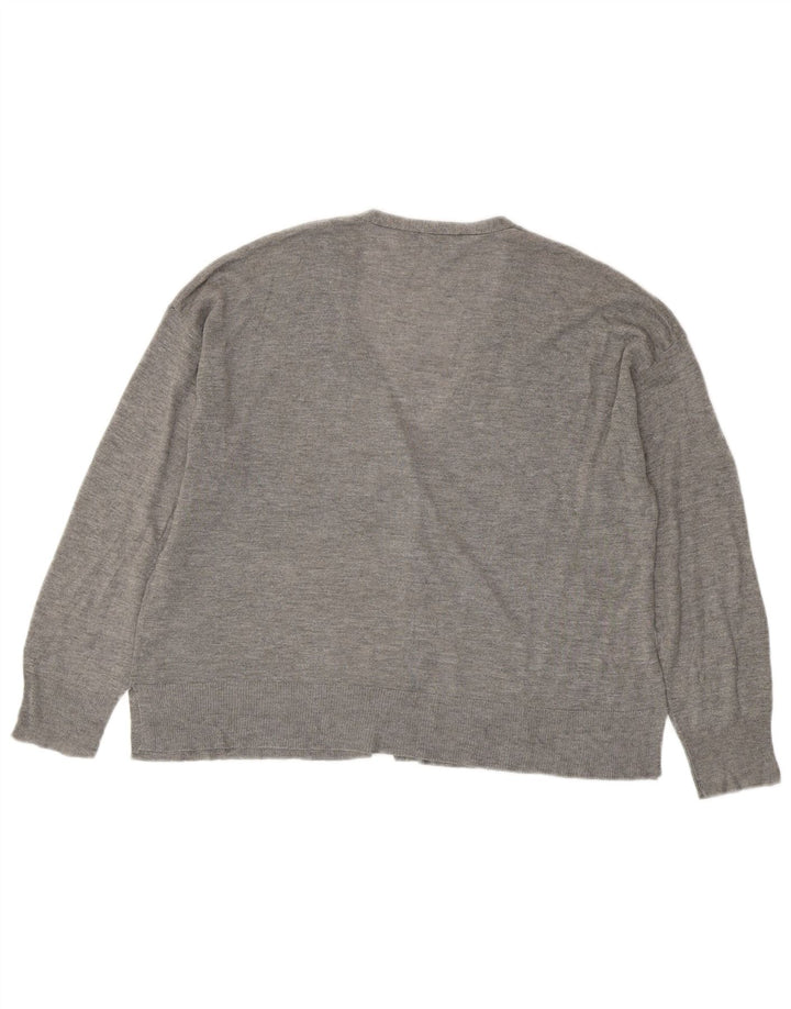 Женский кардиган Zara UK 14, вискоза среднего серого цвета
