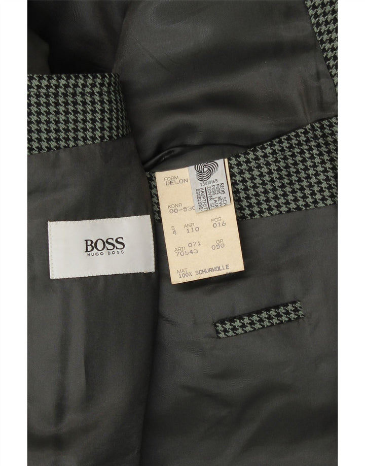 Мужской пиджак Hugo Boss IT 50, большой зеленый, с узором «гусиные лапки», новая шерсть