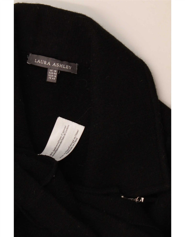 Женский пиджак на молнии Laura Ashley, Великобритания, 18 XL, черный из овечьей шерсти
