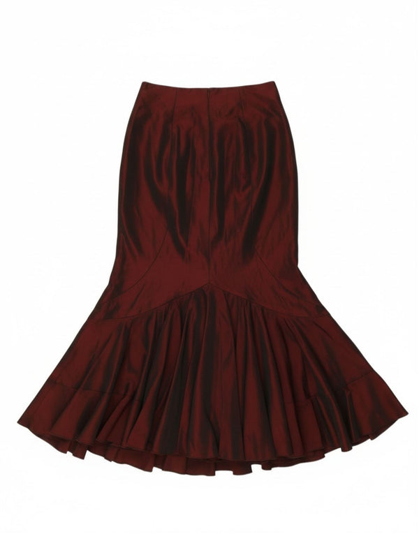 Винтажная женская узкая юбка-русалка IT 40, маленькая W26, бордовая вискоза