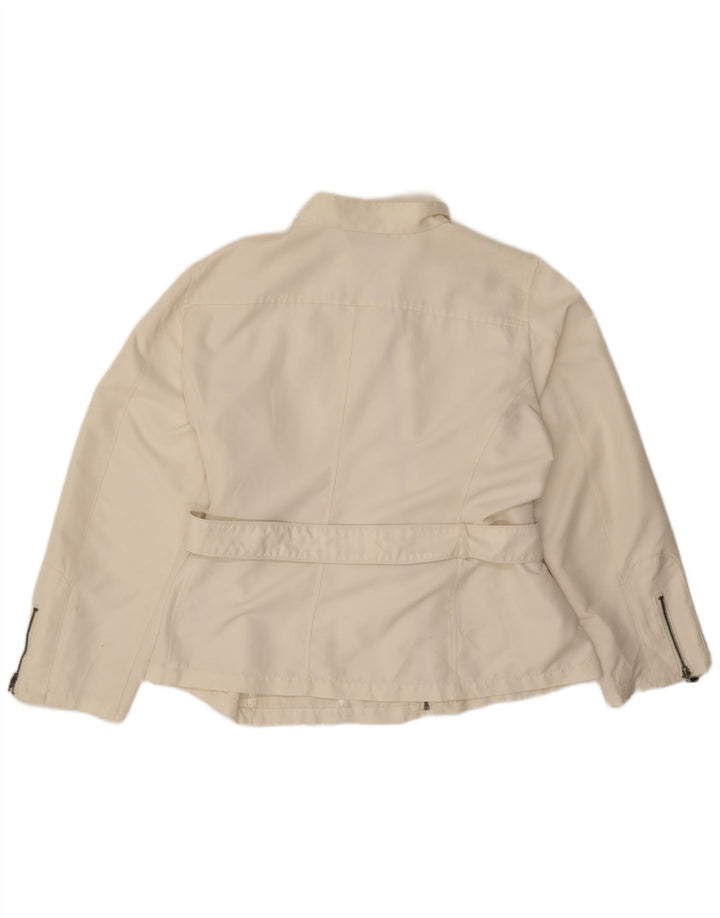 Синяя женская куртка-бомбер UK 20 2XL Белый полиэстер