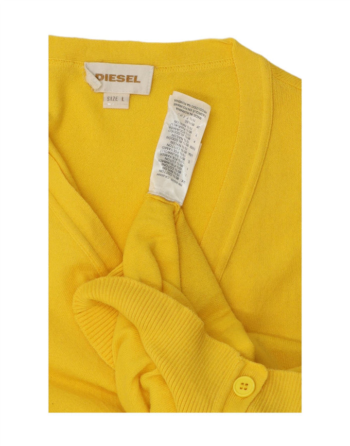 Мужской кардиган Diesel, большой желтый хлопковый свитер