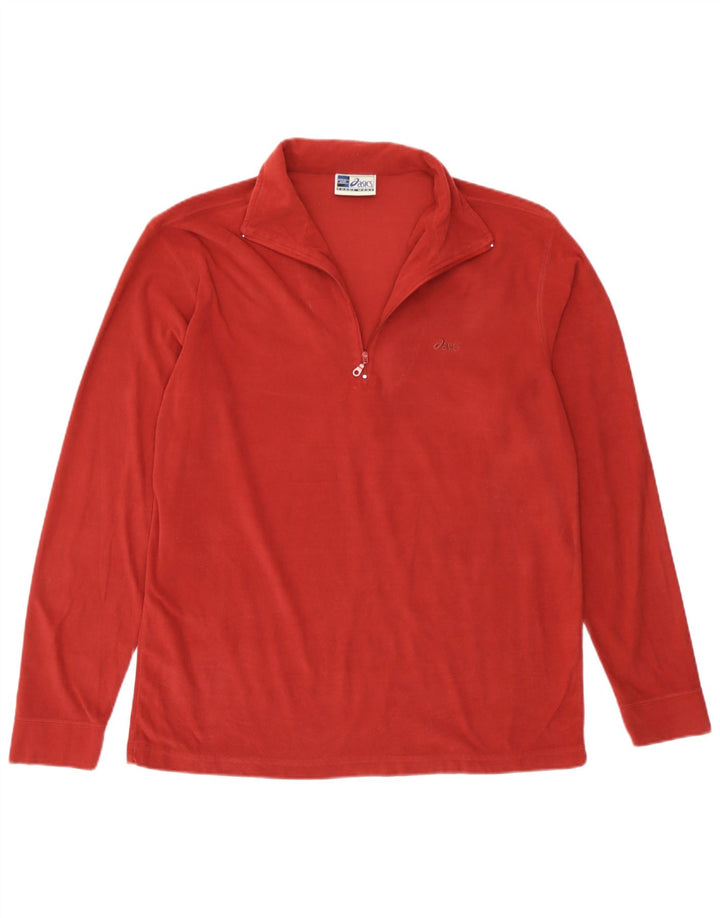 Мужской флисовый джемпер с воротником на молнии Asics, средний бордовый полиэстер