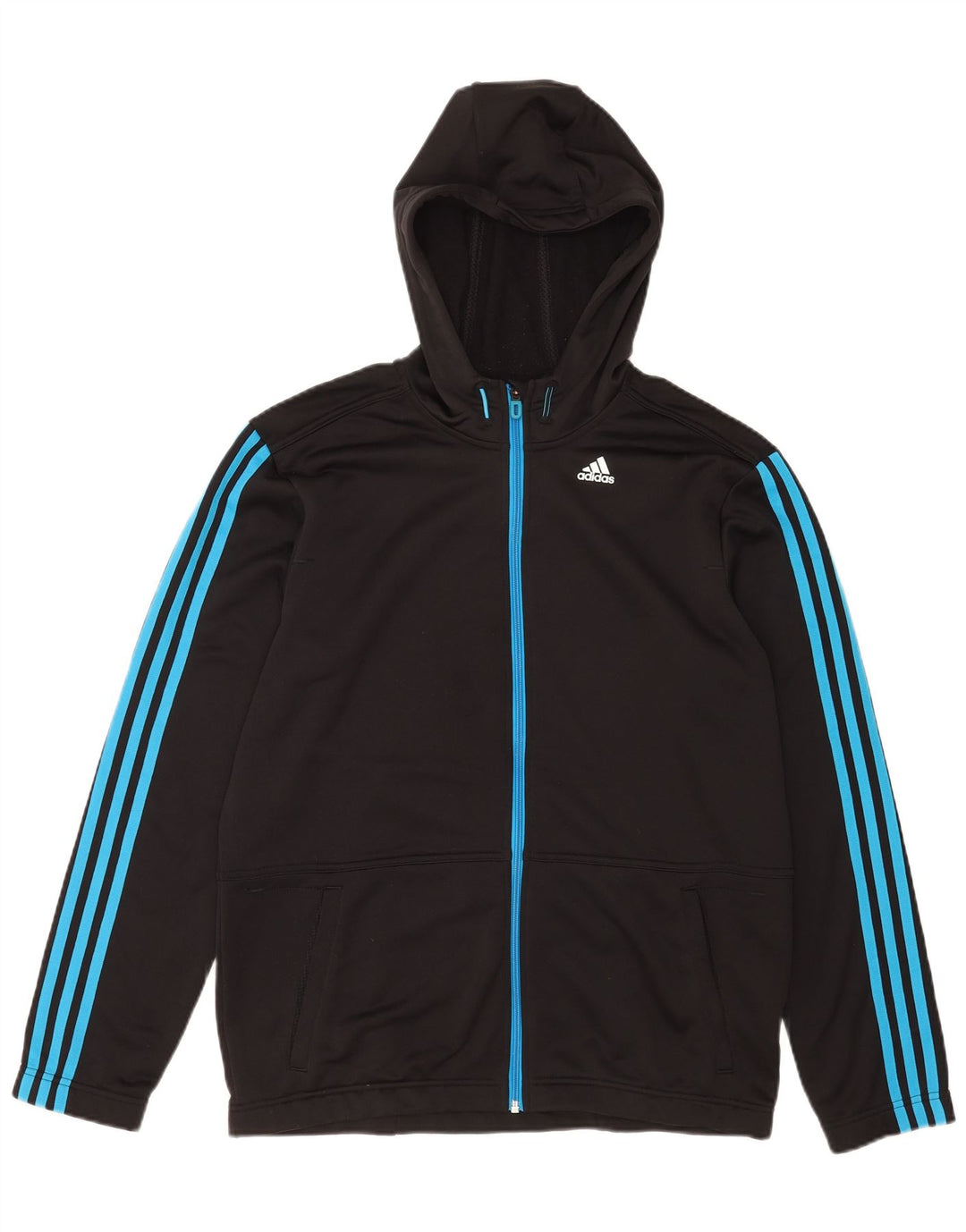 Мужской свитер с капюшоном Adidas Climalite на молнии, большой черный полиэстер