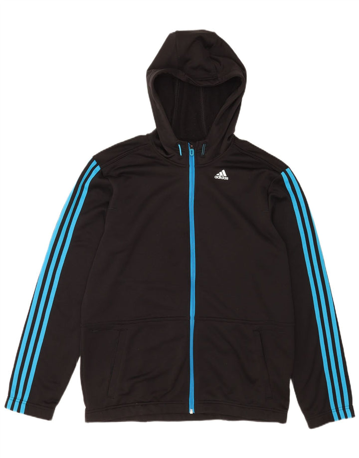 Мужской свитер с капюшоном Adidas Climalite на молнии, большой черный полиэстер
