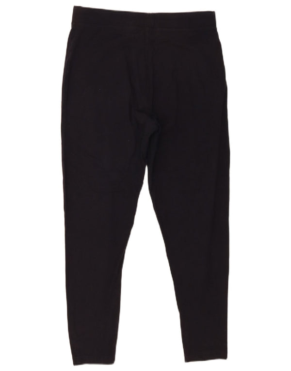 M&Co Womens Petite Crop Leggings UK 14 Large  Navy Blue Cotton
