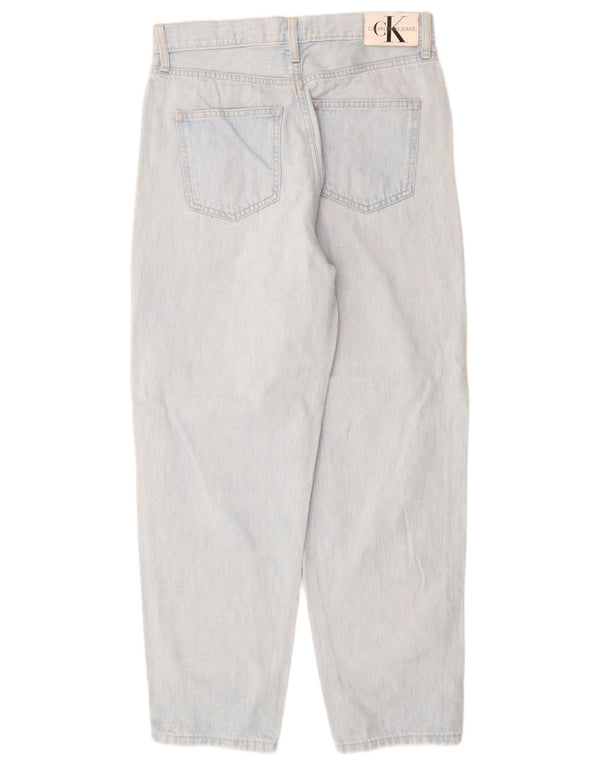 Женские зауженные джинсы с высокой талией Calvin Klein W28 L28, синий хлопок