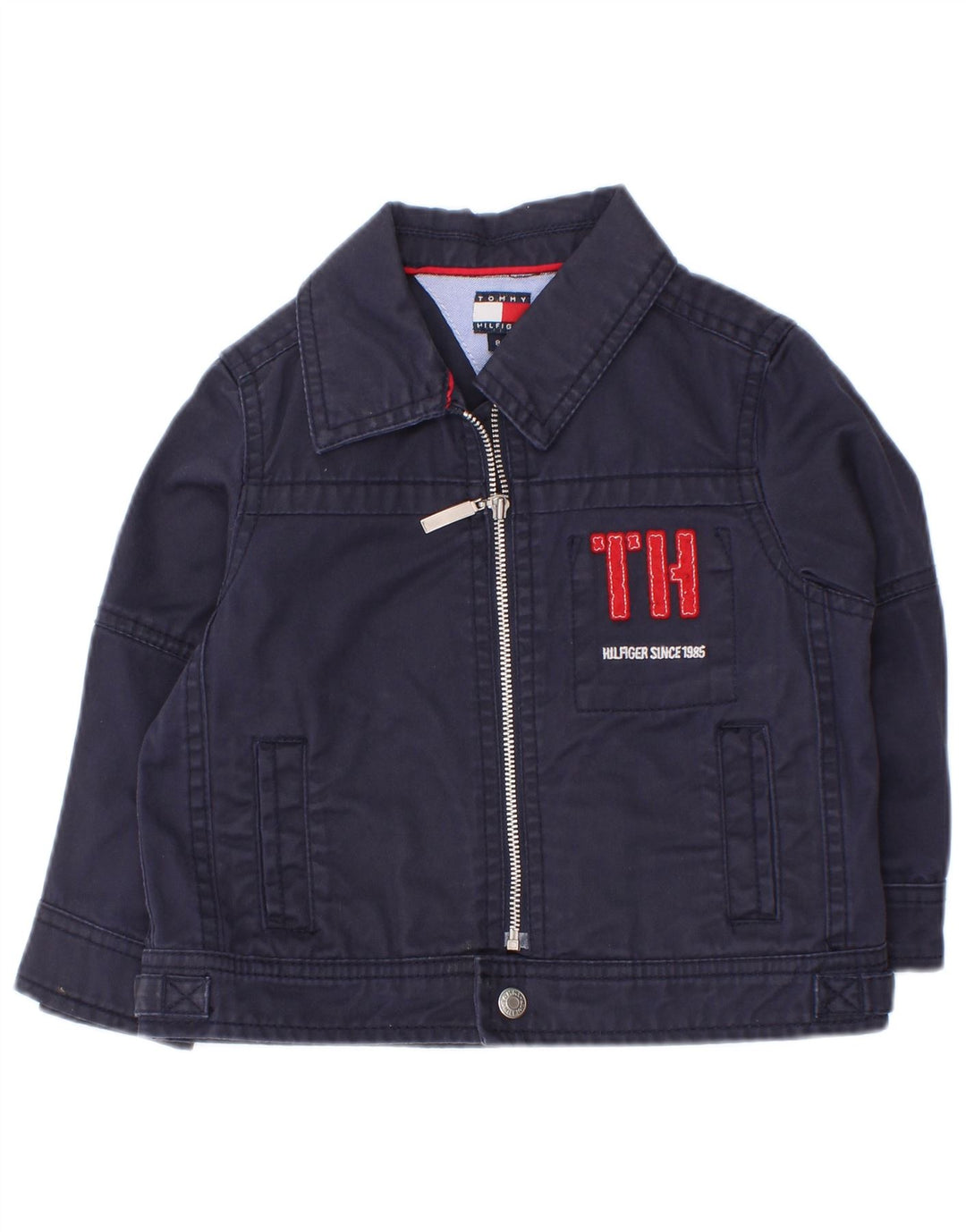 Куртка-бомбер с рисунком Tommy Hilfiger для мальчиков 18–24 месяцев, темно-синяя