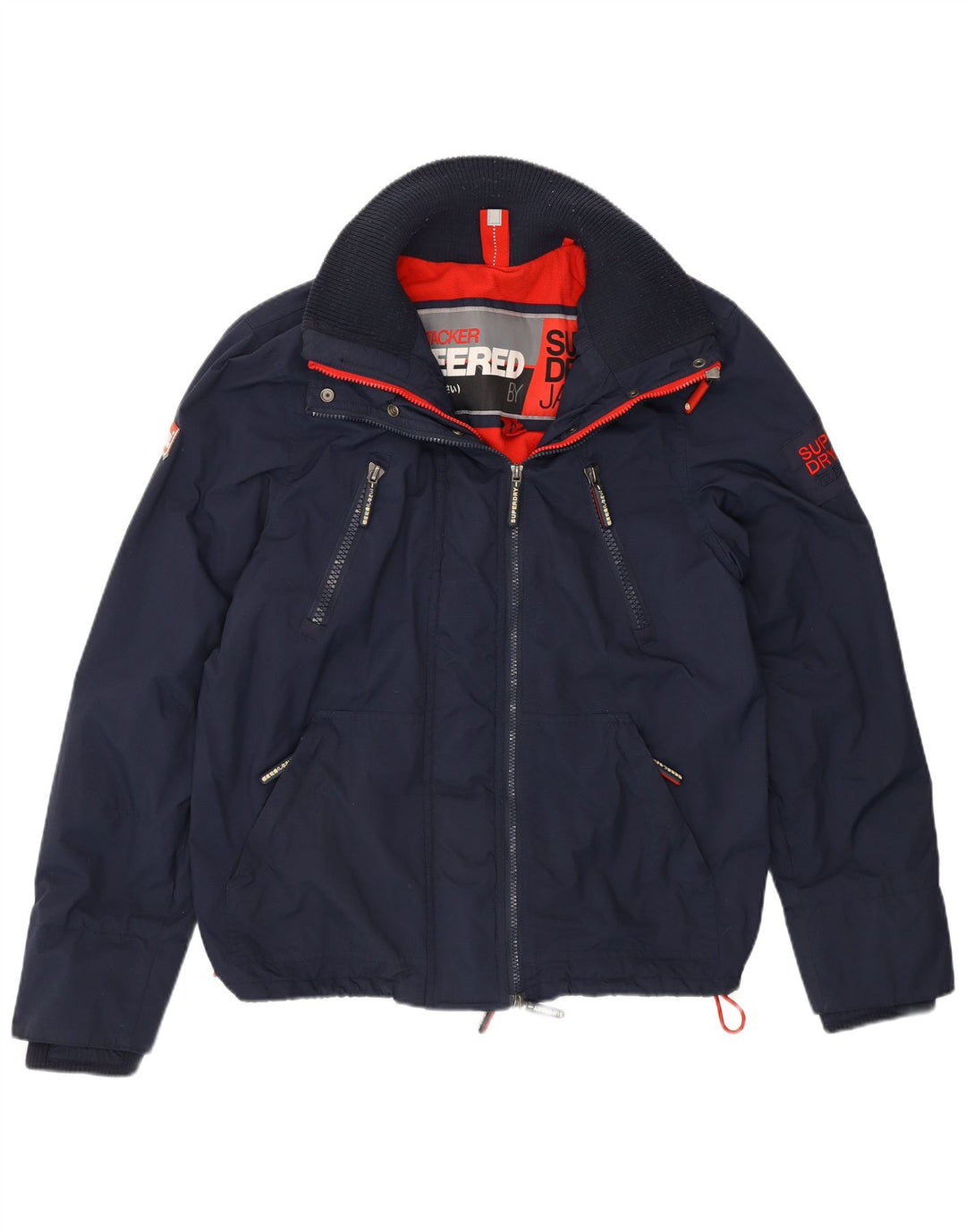 SUPERDRY Женская ветровка UK 18 XL Темно-синий нейлон