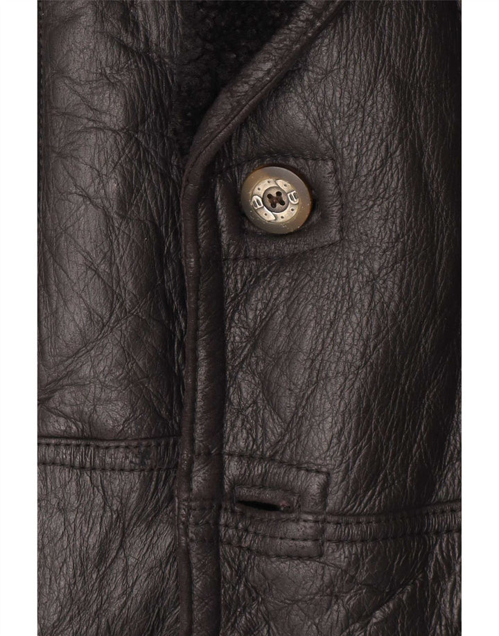 Винтажная мужская дубленка IT 48 Medium Black