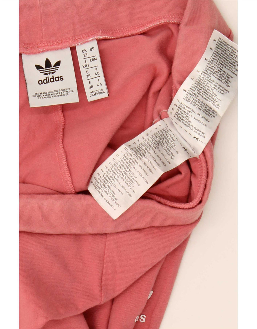 Женские леггинсы Adidas UK 12, хлопок среднего розового цвета