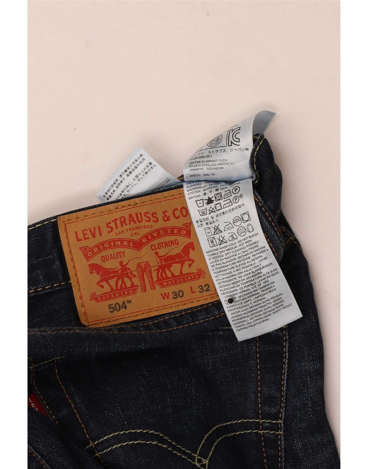 Мужские прямые джинсы Levi's 504 W30 L32 синие, хлопок