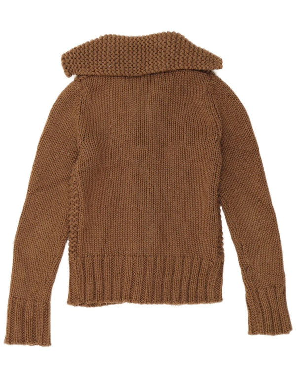 Женский кардиган с капюшоном Zara UK 12, средний коричневый цвет