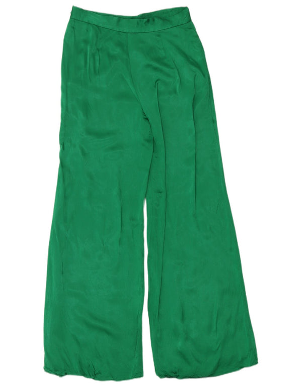 Zara Womens Wide Leg Casual Trousers Medium W28 L32 Green